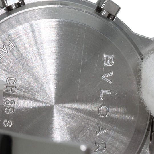 BVLGARI Watches Quartz CH35S Stainless Steel Silver Diagono Sports Chronograph black dial