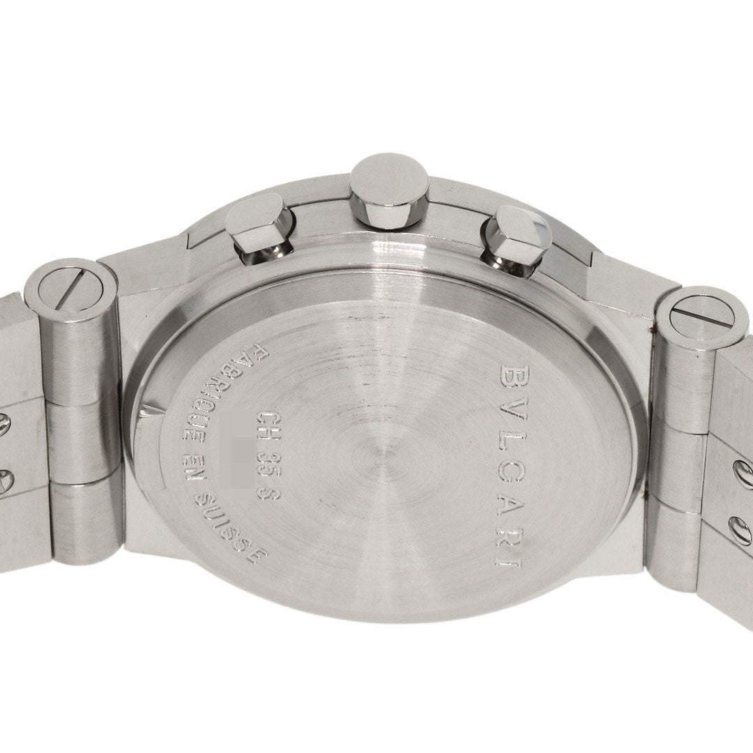 BVLGARI Watches Quartz CH35S Stainless Steel Silver Diagono Sports Chronograph black dial