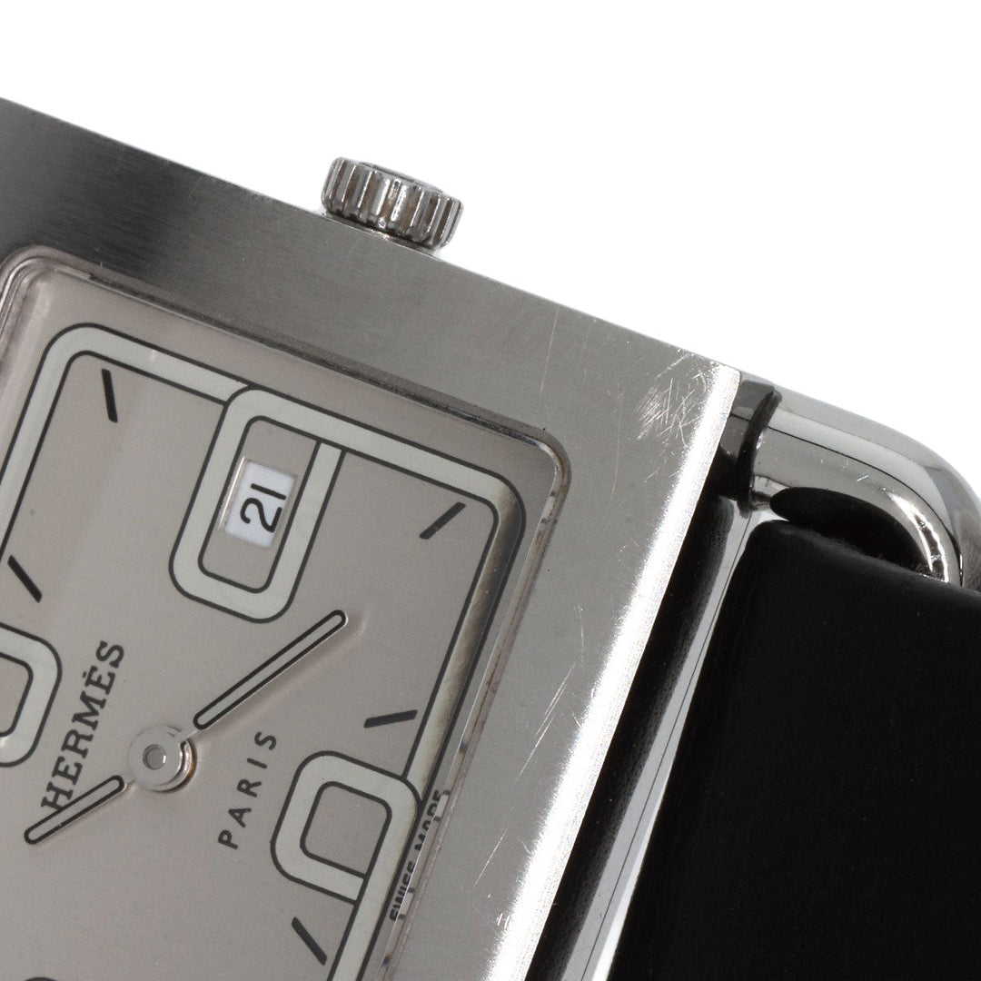 HERMES Watches Quartz BA1.510 Stainless Steel, Leather Silver Valenia Silver dial Women Used Authentic