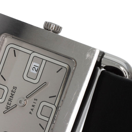 HERMES Watches Quartz BA1.510 Stainless Steel, Leather Silver Valenia Silver dial Women Used Authentic