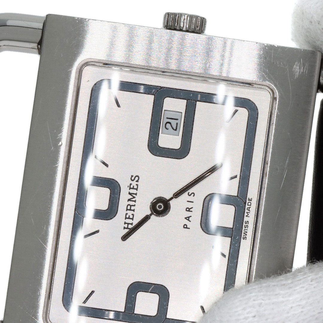 HERMES Watches Quartz BA1.510 Stainless Steel, Leather Silver Valenia Silver dial Women Used Authentic