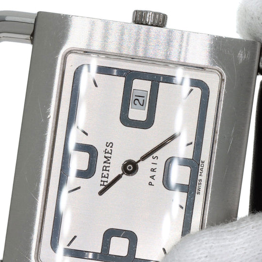 HERMES Watches Quartz BA1.510 Stainless Steel, Leather Silver Valenia Silver dial Women Used Authentic