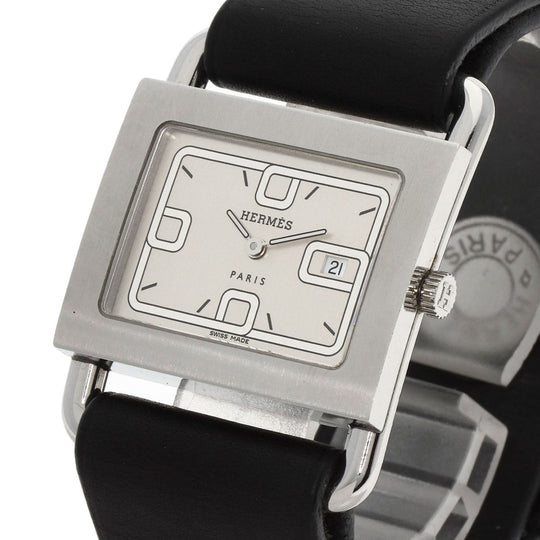 HERMES Watches Quartz BA1.510 Stainless Steel, Leather Silver Valenia Silver dial Women Used Authentic
