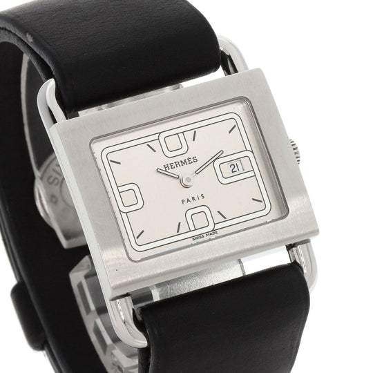 HERMES Watches Quartz BA1.510 Stainless Steel, Leather Silver Valenia Silver dial Women Used Authentic