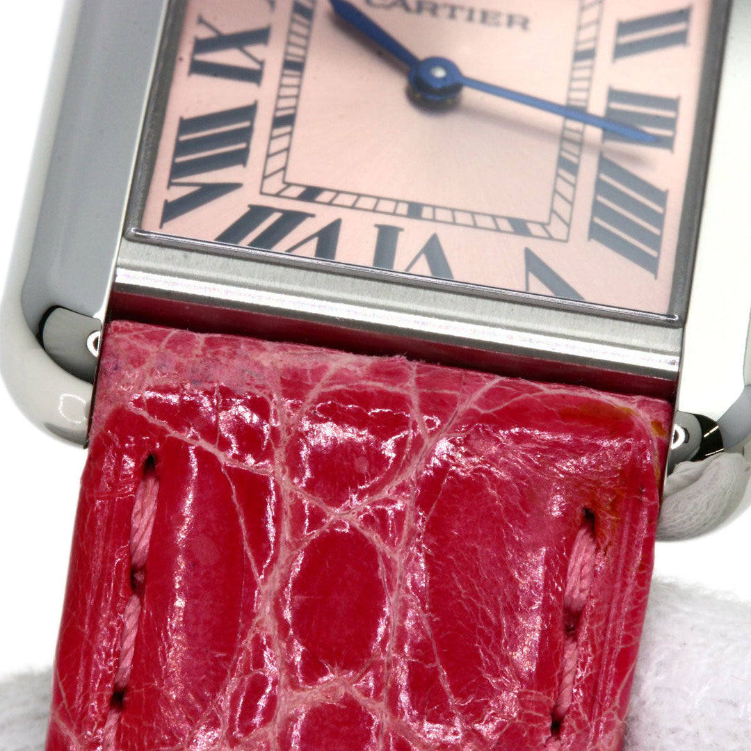 CARTIER Watches Quartz W5200000 Stainless Steel Silver Tank solo SM pink dial