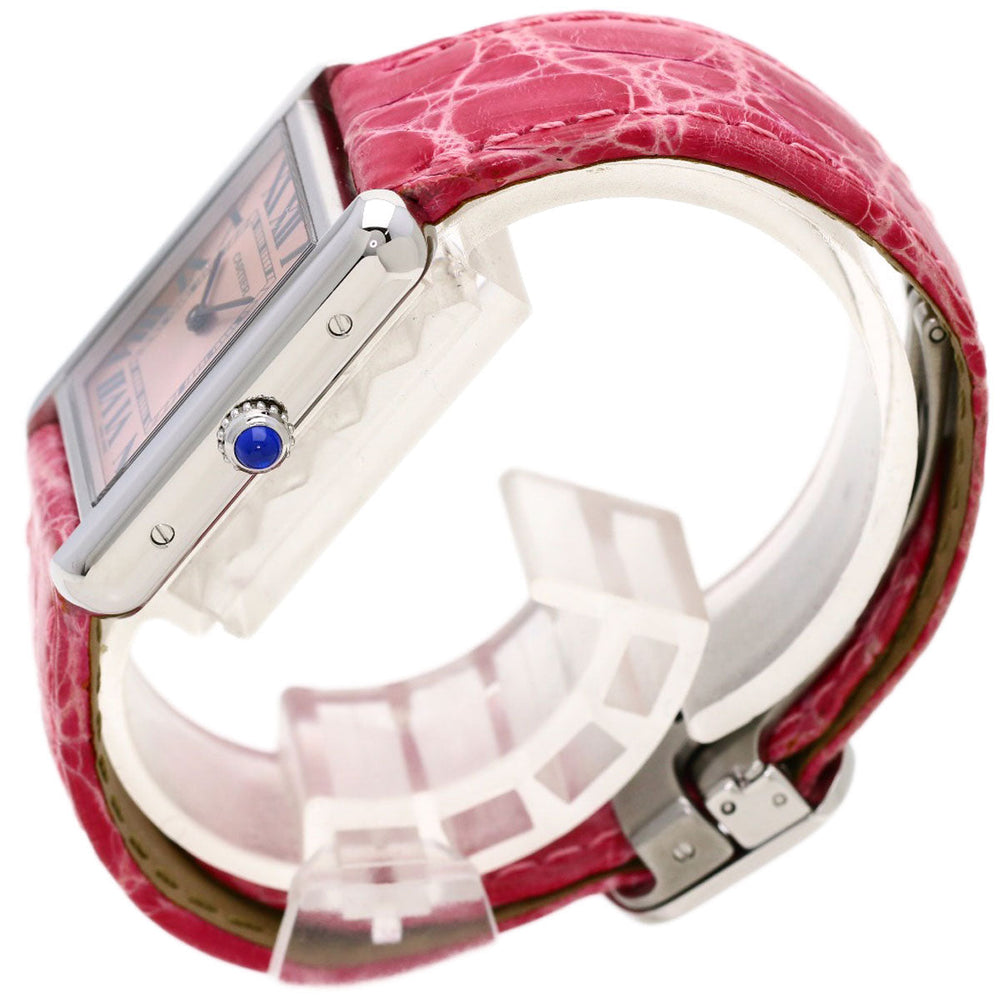 CARTIER Watches Quartz W5200000 Stainless Steel Silver Tank solo SM pink dial