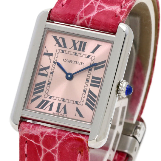 CARTIER Watches Quartz W5200000 Stainless Steel Silver Tank solo SM pink dial