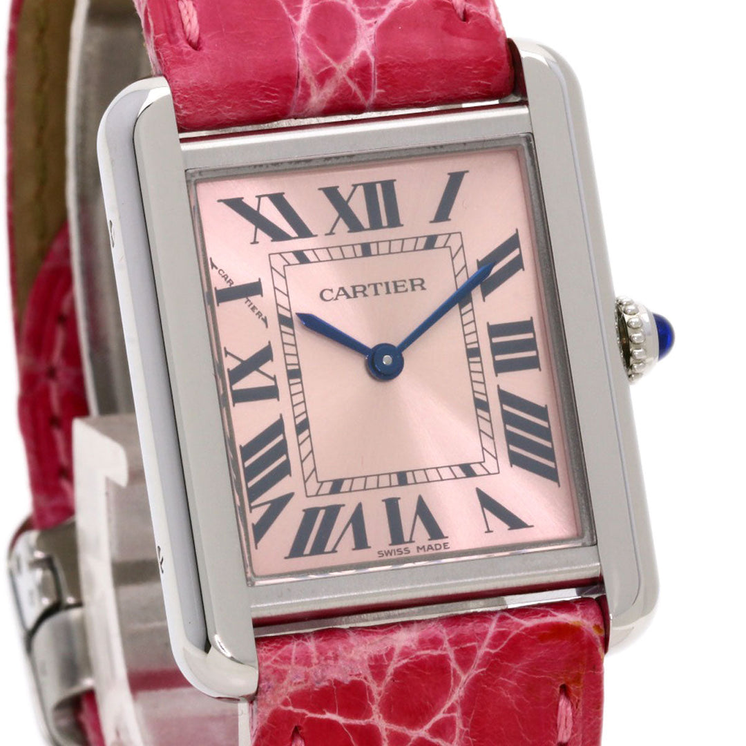 CARTIER Watches Quartz W5200000 Stainless Steel Silver Tank solo SM pink dial