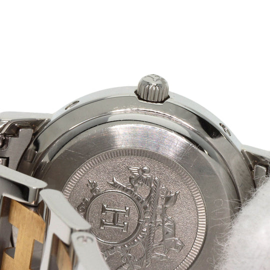 HERMES Watches Quartz CL4.220 Stainless Steel , SSxGP gold Clipper Ivory dial Women Used Authentic