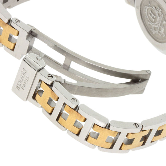 HERMES Watches Quartz CL4.220 Stainless Steel , SSxGP gold Clipper Ivory dial Women Used Authentic
