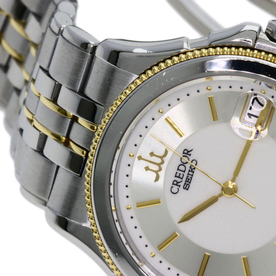 SEIKO Watches Quartz GCAX988 8J82-6A30 Stainless Steel , SSxK18YG Silver CREDOR round face Silver dial mens Used Authentic