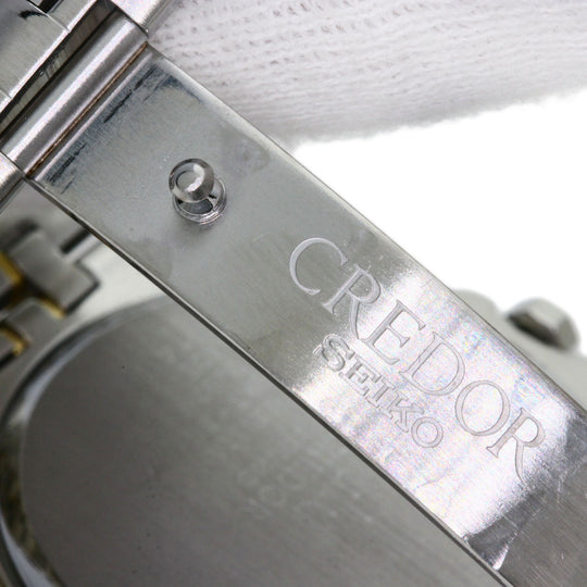 SEIKO Watches Quartz GCAX988 8J82-6A30 Stainless Steel , SSxK18YG Silver CREDOR round face Silver dial mens Used Authentic