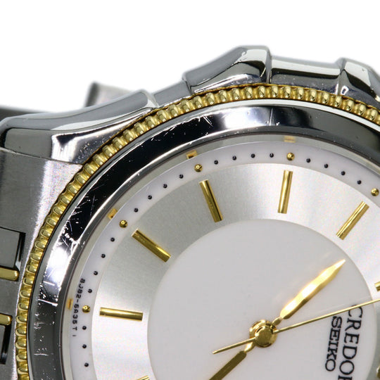SEIKO Watches Quartz GCAX988 8J82-6A30 Stainless Steel , SSxK18YG Silver CREDOR round face Silver dial mens Used Authentic