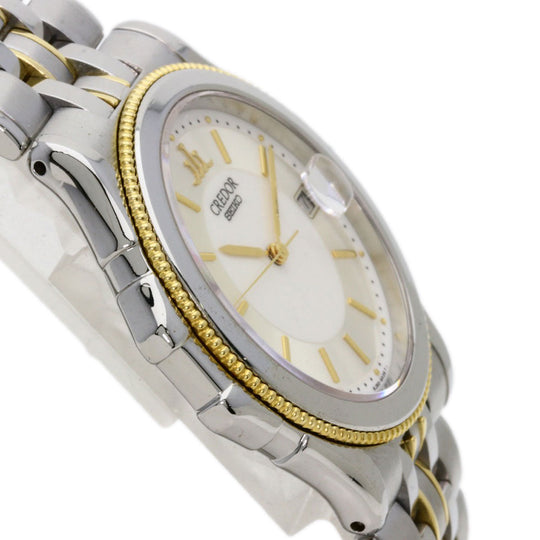 SEIKO Watches Quartz GCAX988 8J82-6A30 Stainless Steel , SSxK18YG Silver CREDOR round face Silver dial mens Used Authentic