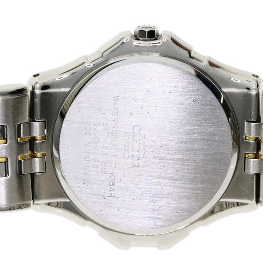 SEIKO Watches Quartz GCAX988 8J82-6A30 Stainless Steel , SSxK18YG Silver CREDOR round face Silver dial mens Used Authentic