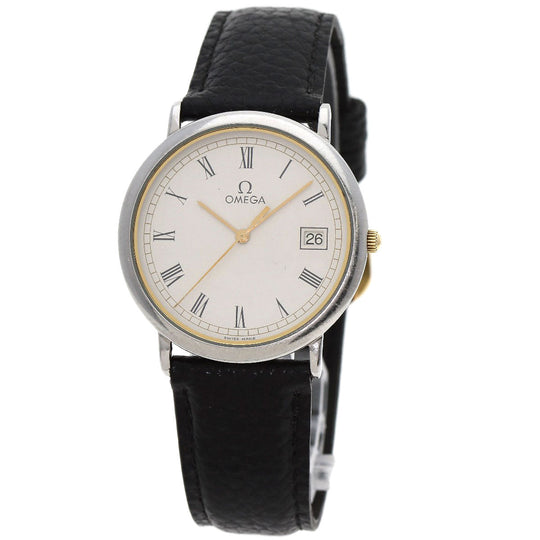 OMEGA Watches Quartz Stainless Steel, Leather Silver De Ville white dial mens Used Authentic