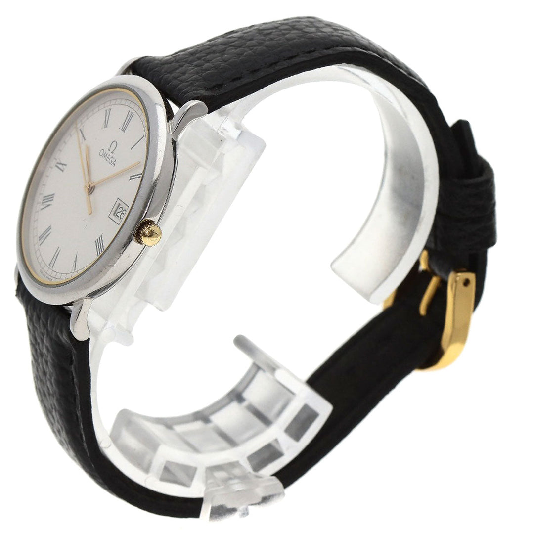 OMEGA Watches Quartz Stainless Steel, Leather Silver De Ville white dial mens Used Authentic