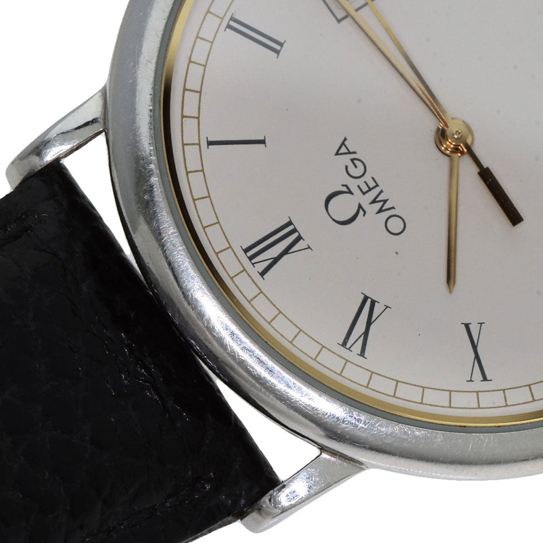 OMEGA Watches Quartz Stainless Steel, Leather Silver De Ville white dial mens Used Authentic
