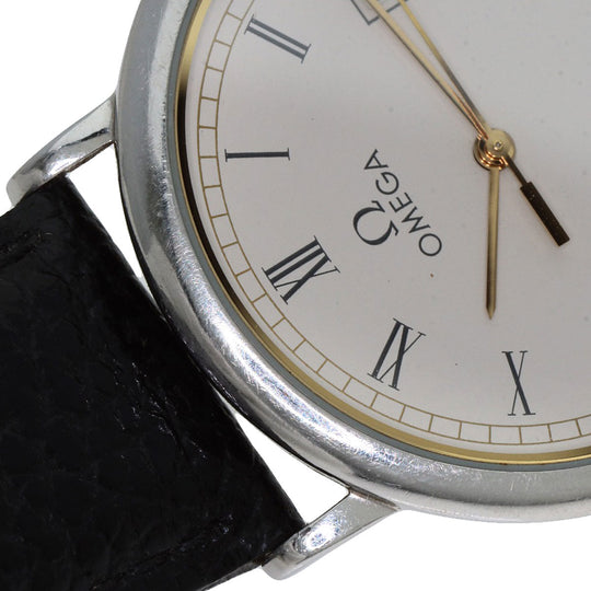 OMEGA Watches Quartz Stainless Steel, Leather Silver De Ville white dial mens Used Authentic