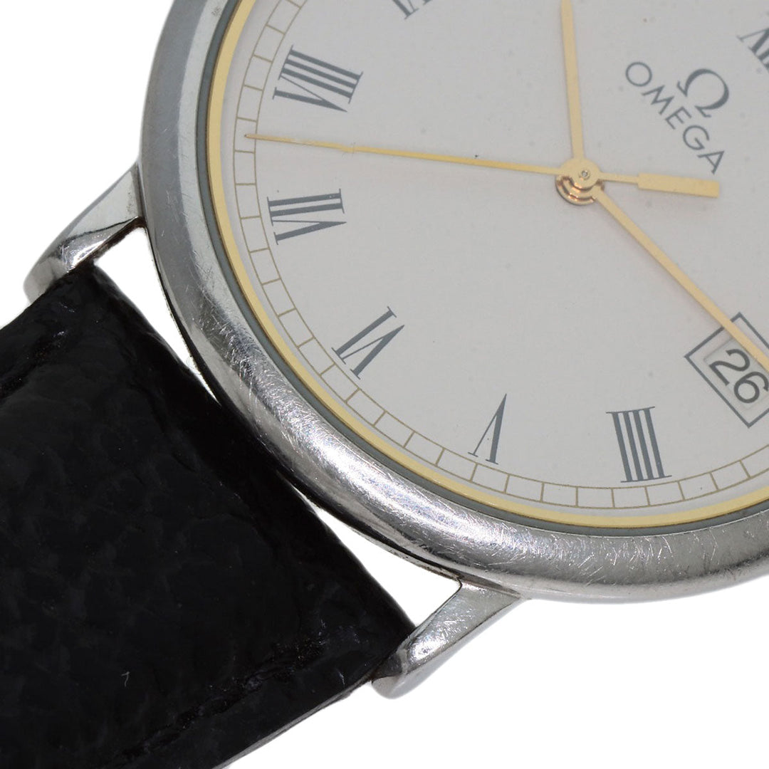 OMEGA Watches Quartz Stainless Steel, Leather Silver De Ville white dial mens Used Authentic