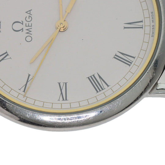 OMEGA Watches Quartz Stainless Steel, Leather Silver De Ville white dial mens Used Authentic