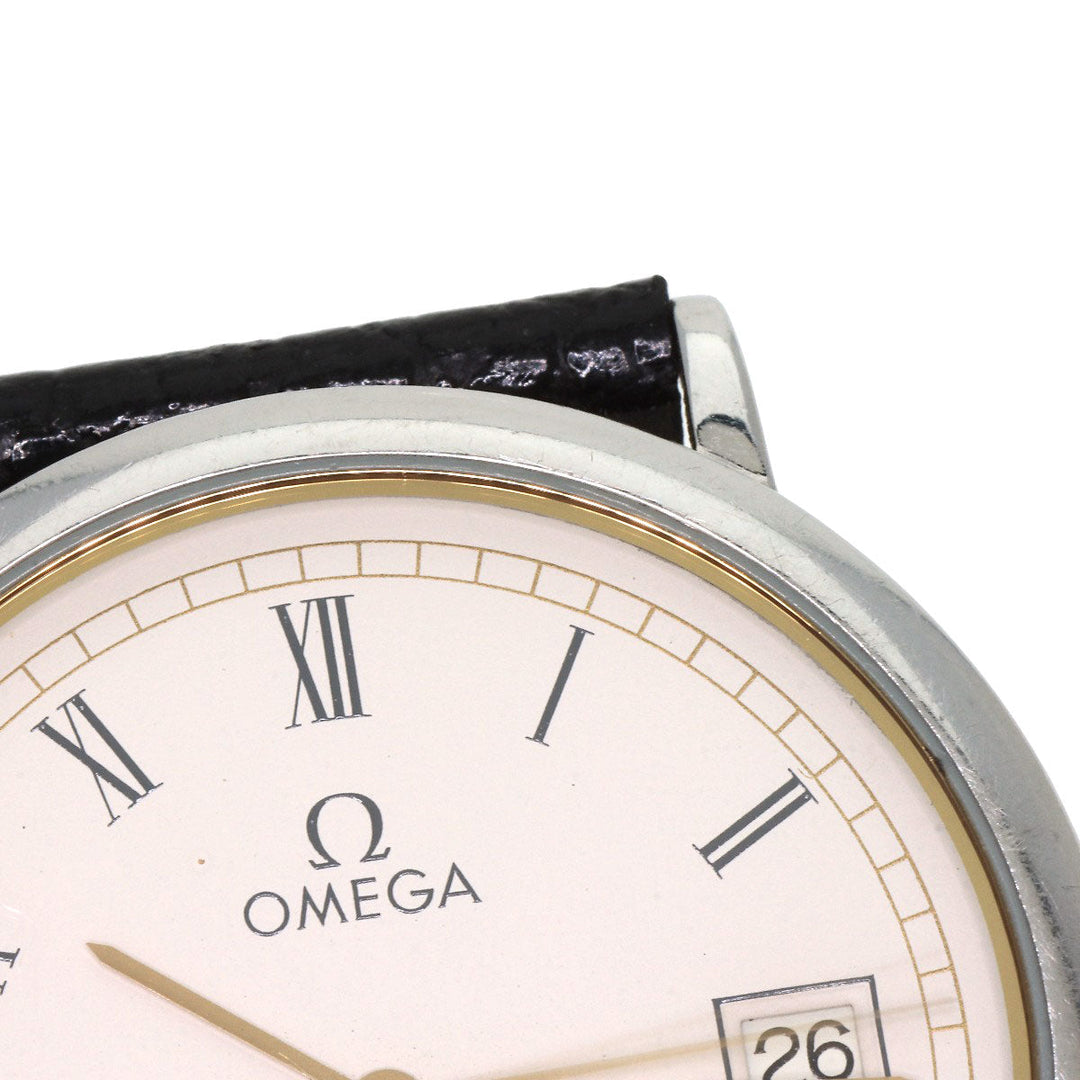 OMEGA Watches Quartz Stainless Steel, Leather Silver De Ville white dial mens Used Authentic
