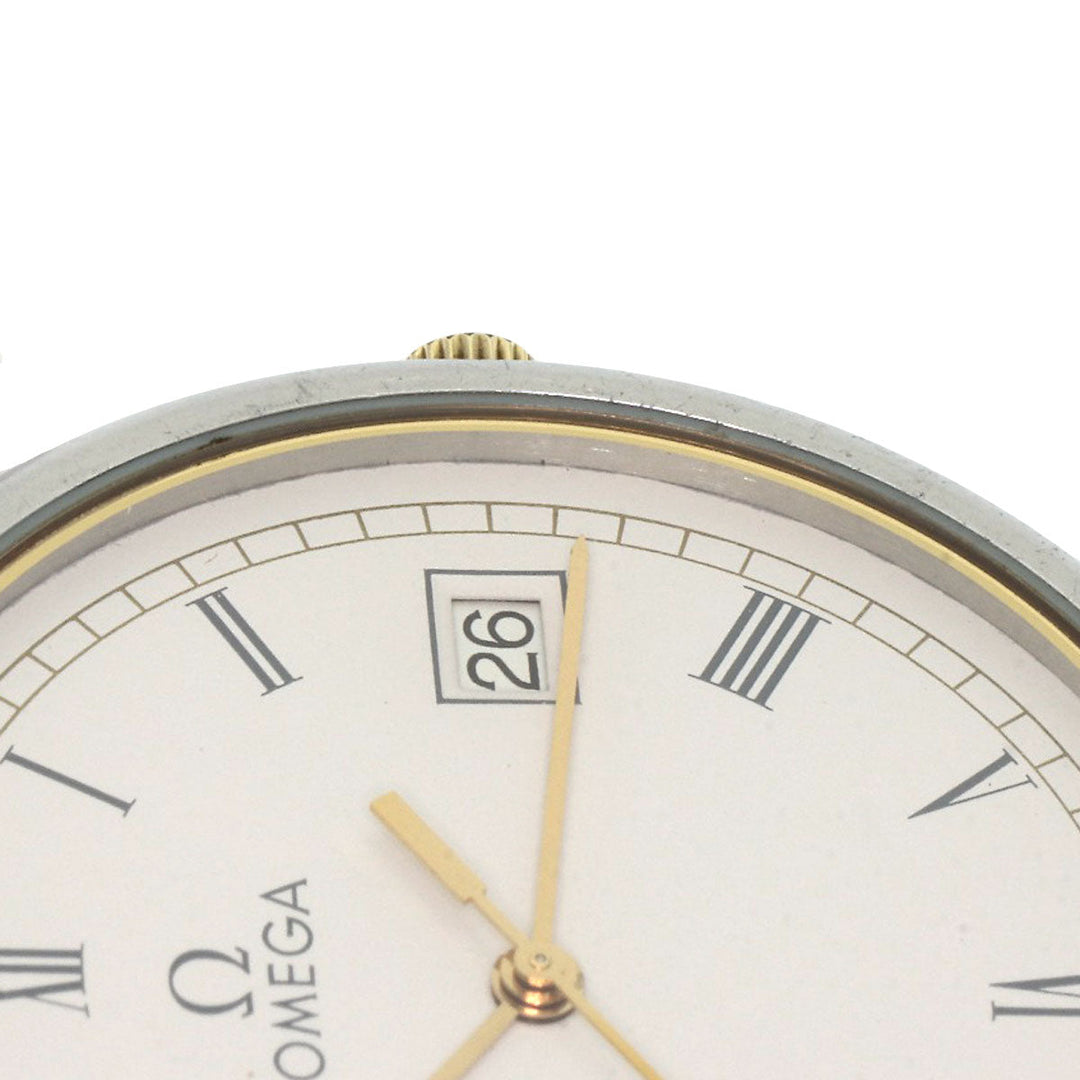 OMEGA Watches Quartz Stainless Steel, Leather Silver De Ville white dial mens Used Authentic