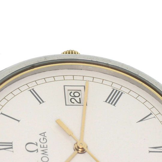 OMEGA Watches Quartz Stainless Steel, Leather Silver De Ville white dial mens Used Authentic