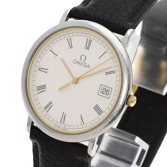 OMEGA Watches Quartz Stainless Steel, Leather Silver De Ville white dial mens Used Authentic