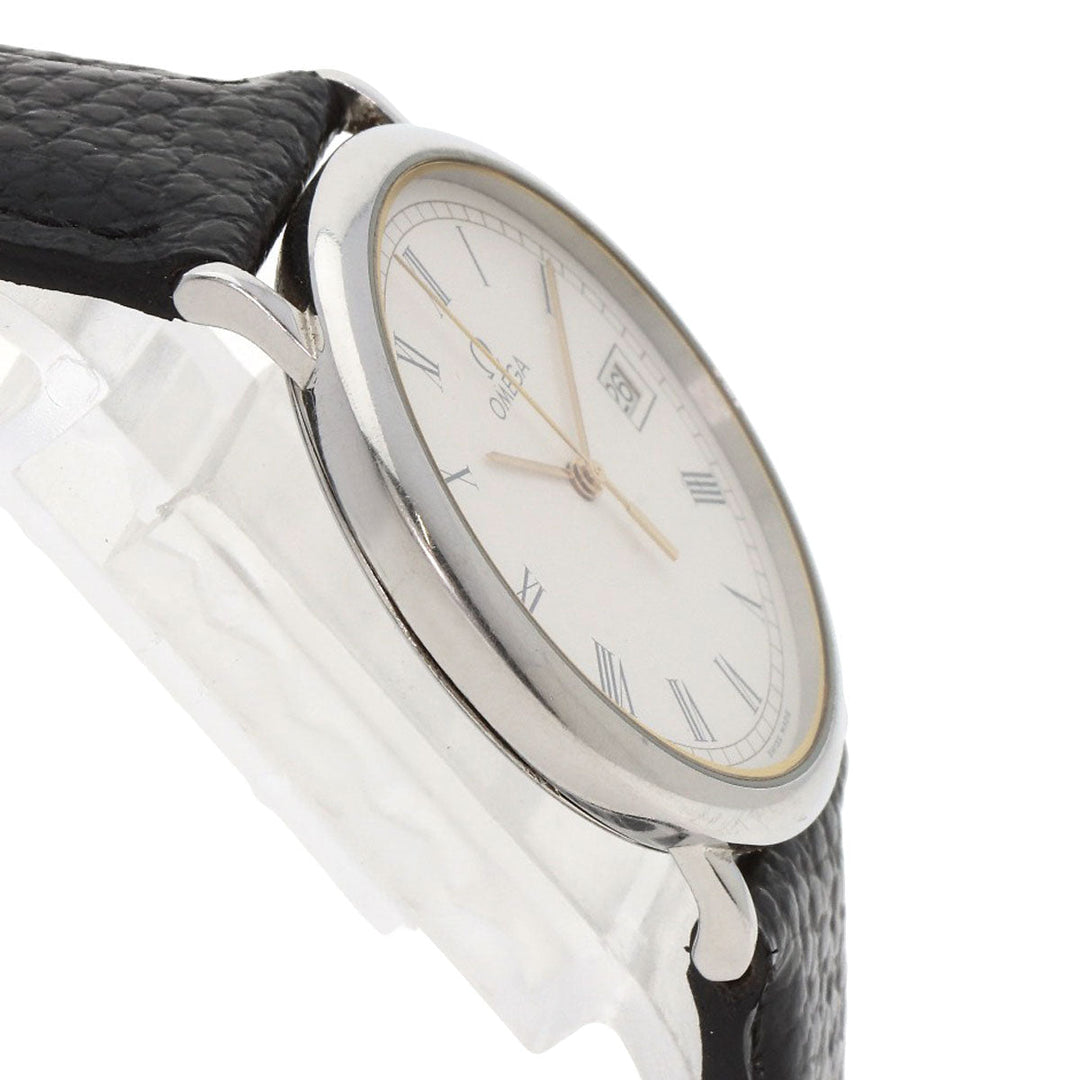 OMEGA Watches Quartz Stainless Steel, Leather Silver De Ville white dial mens Used Authentic
