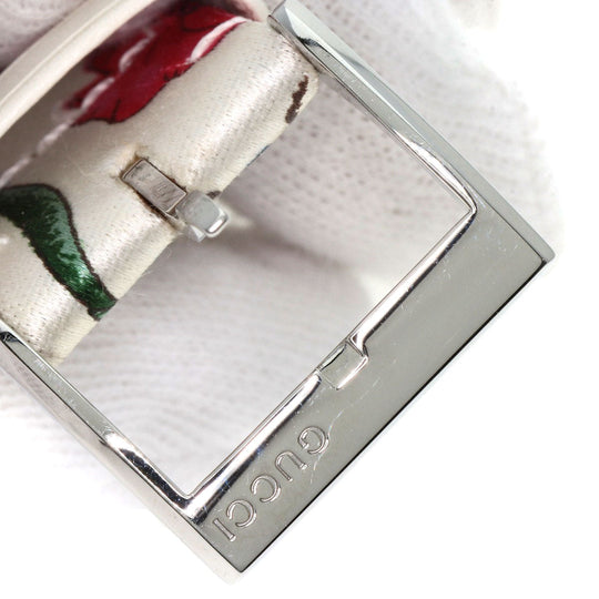 GUCCI Watches Quartz YA104 Stainless Steel, Satin x Leather Silver Bandeau Flora Silver dial Women Used Authentic