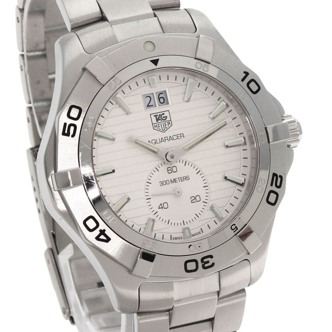 TAG HEUER Watches Quartz WAF1015.BA0822 Stainless Steel , Stainless Steel Silver Aqua racer grand date Silver dial mens Used Authentic
