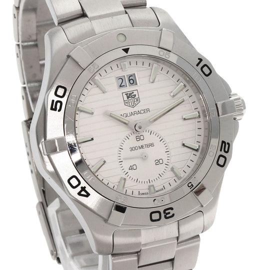 TAG HEUER Watches Quartz WAF1015.BA0822 Stainless Steel , Stainless Steel Silver Aqua racer grand date Silver dial mens Used Authentic
