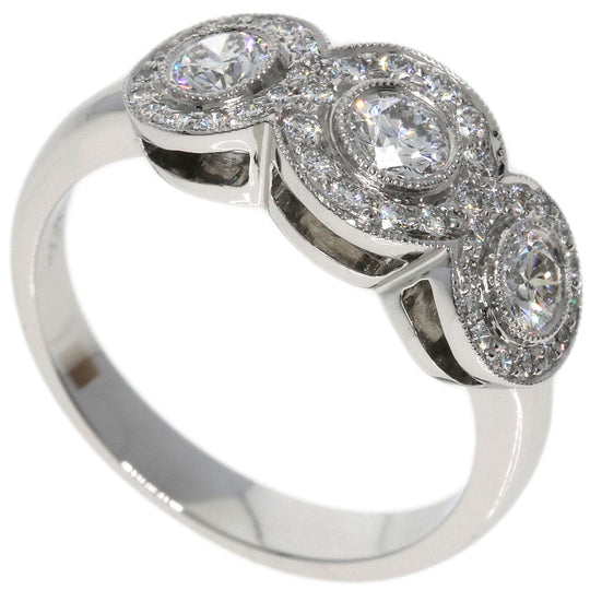 TIFFANY&Co. Ring PT950 Silver Circlet diamond Women Used Authentic