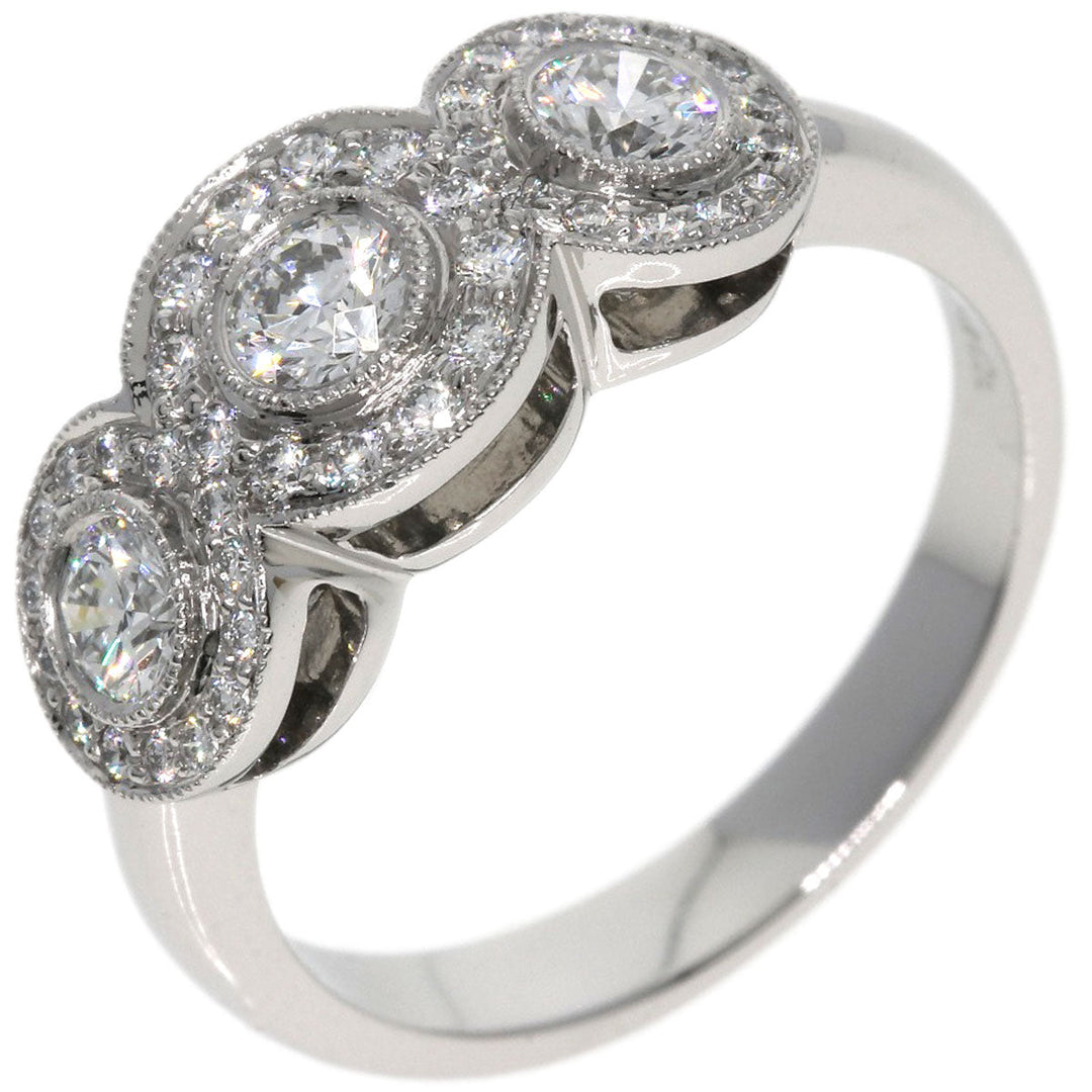 TIFFANY&Co. Ring PT950 Silver Circlet diamond Women Used Authentic