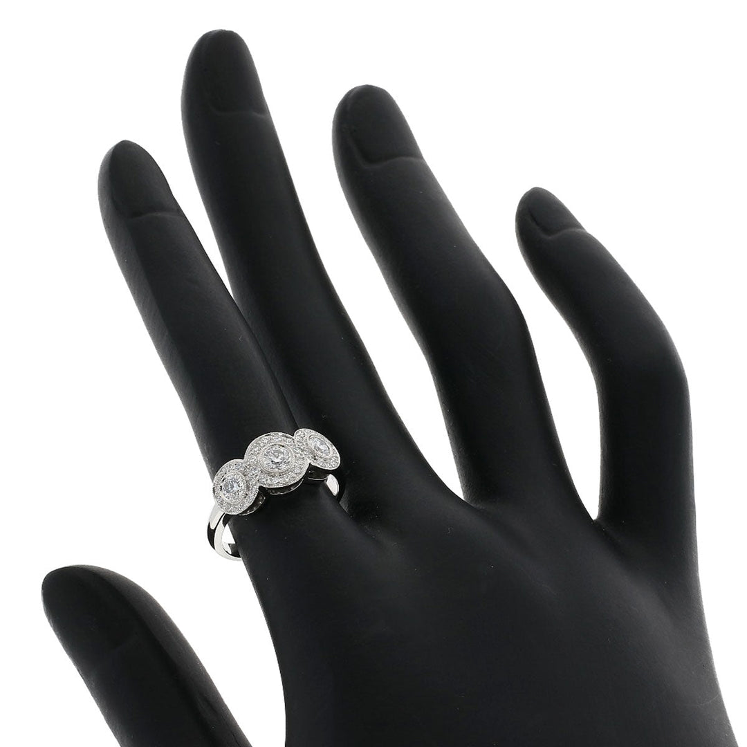 TIFFANY&Co. Ring PT950 Silver Circlet diamond Women Used Authentic