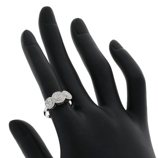 TIFFANY&Co. Ring PT950 Silver Circlet diamond Women Used Authentic