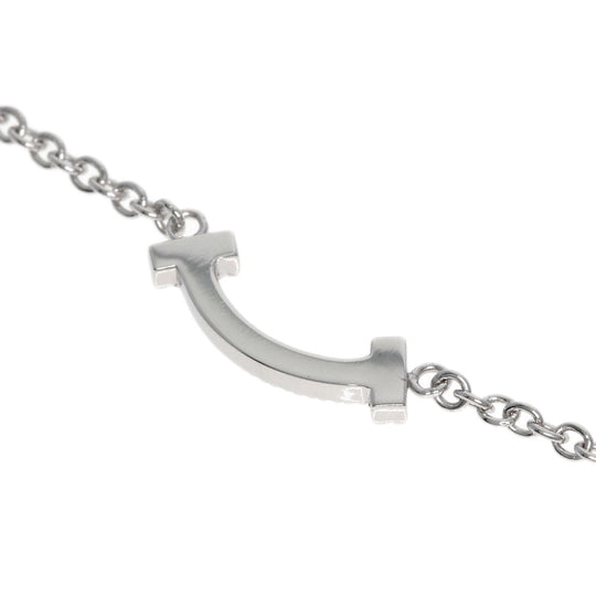 TIFFANY&Co. bracelet K18WG Silver T Smile Mini Diamond Women Used Authentic
