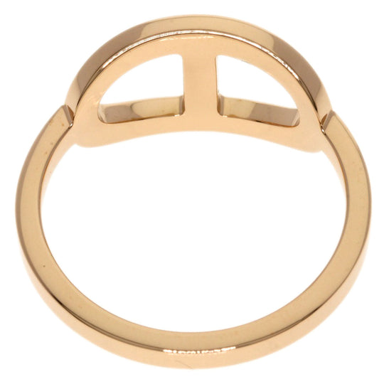 HERMES Ring 18K Pink Gold gold Chaine d'Ancre Contour MM Diamond #52 Women Used Authentic