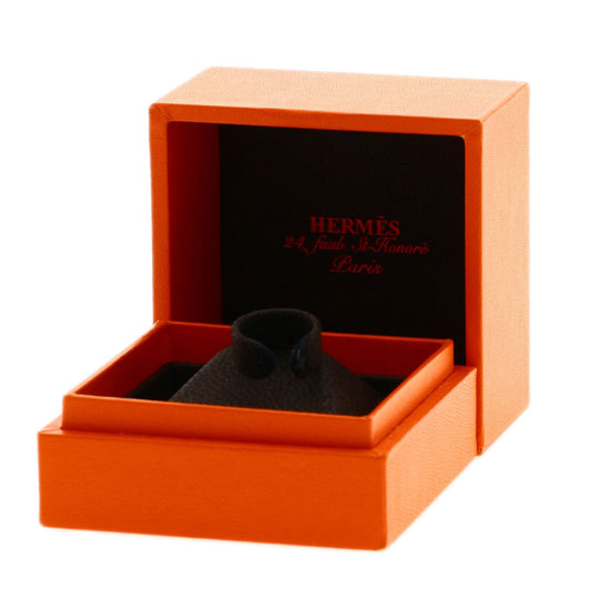 HERMES Ring 18K Pink Gold gold Chaine d'Ancre Contour MM Diamond #52 Women Used Authentic