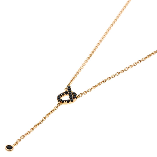 HERMES Necklace 18K Pink Gold gold Finesse Black Tolite Black Spinel