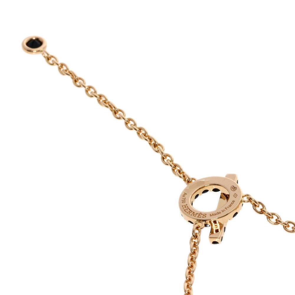 HERMES Necklace 18K Pink Gold gold Finesse Black Tolite Black Spinel