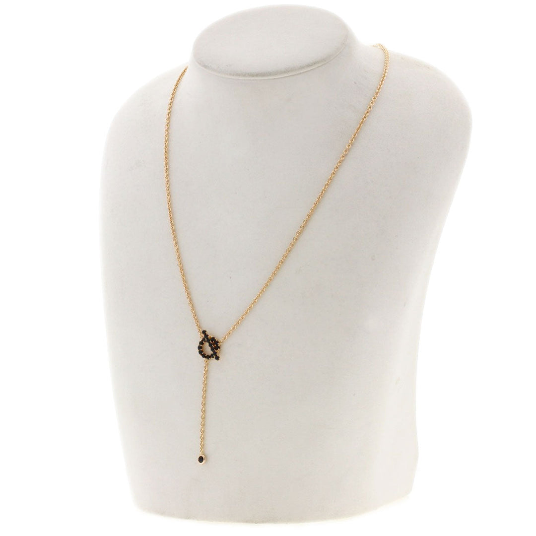 HERMES Necklace 18K Pink Gold gold Finesse Black Tolite Black Spinel