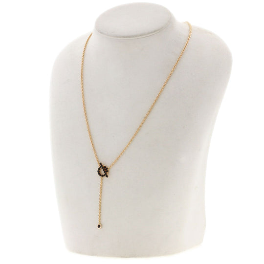 HERMES Necklace 18K Pink Gold gold Finesse Black Tolite Black Spinel