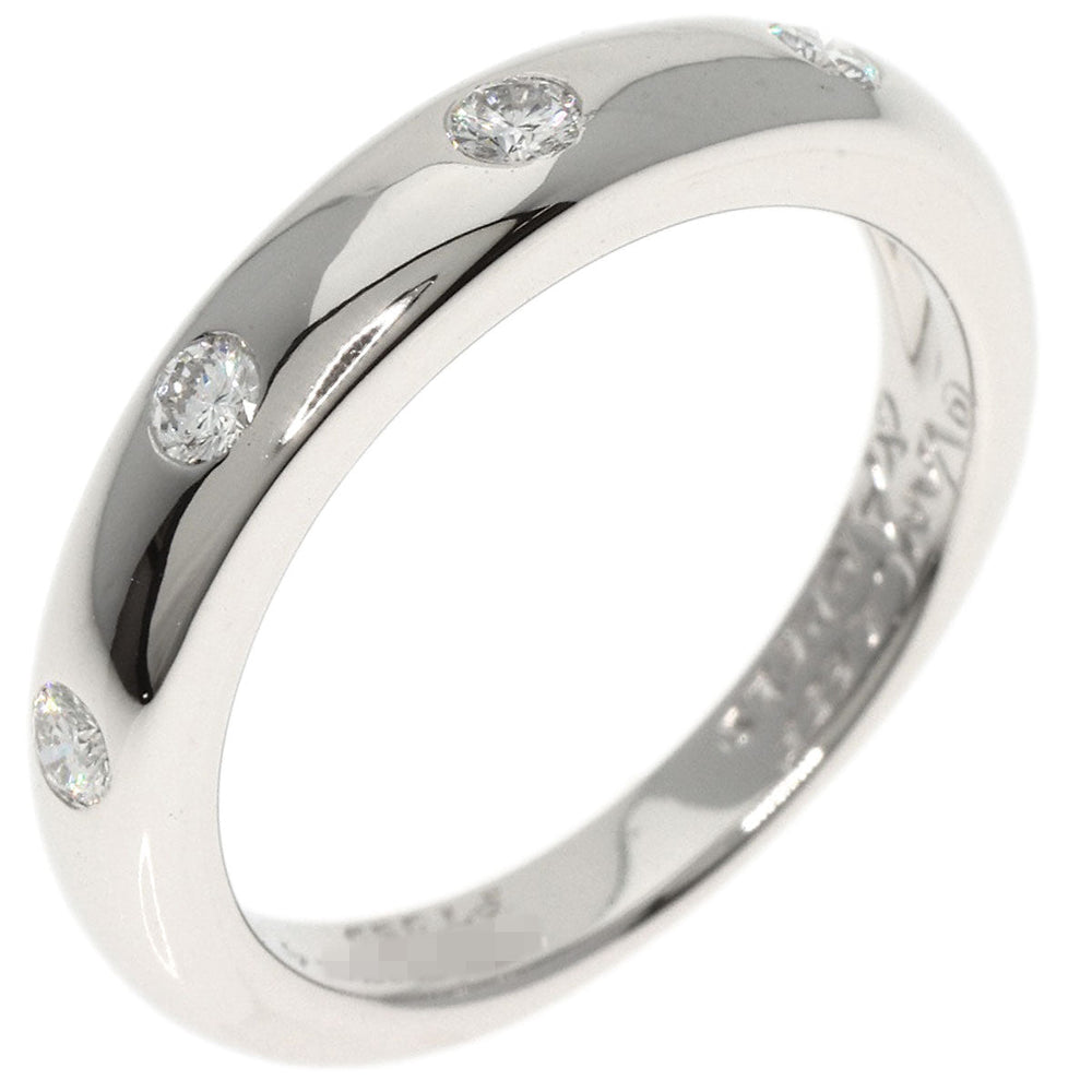 Van Cleef & Arpels Ring PT950 Silver New York Marriage 4P Diamond Women Used Authentic