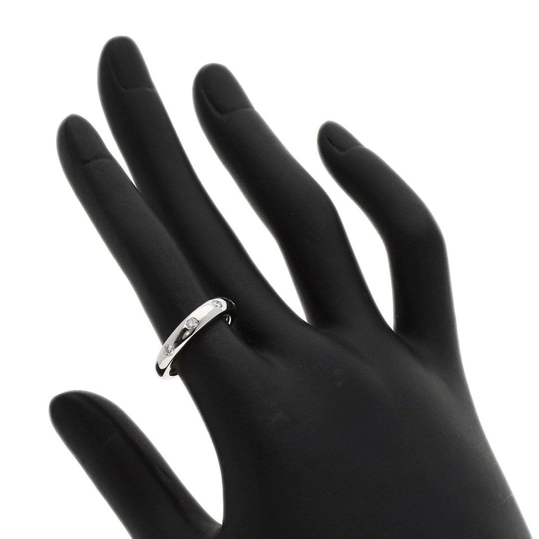 Van Cleef & Arpels Ring PT950 Silver New York Marriage 4P Diamond Women Used Authentic