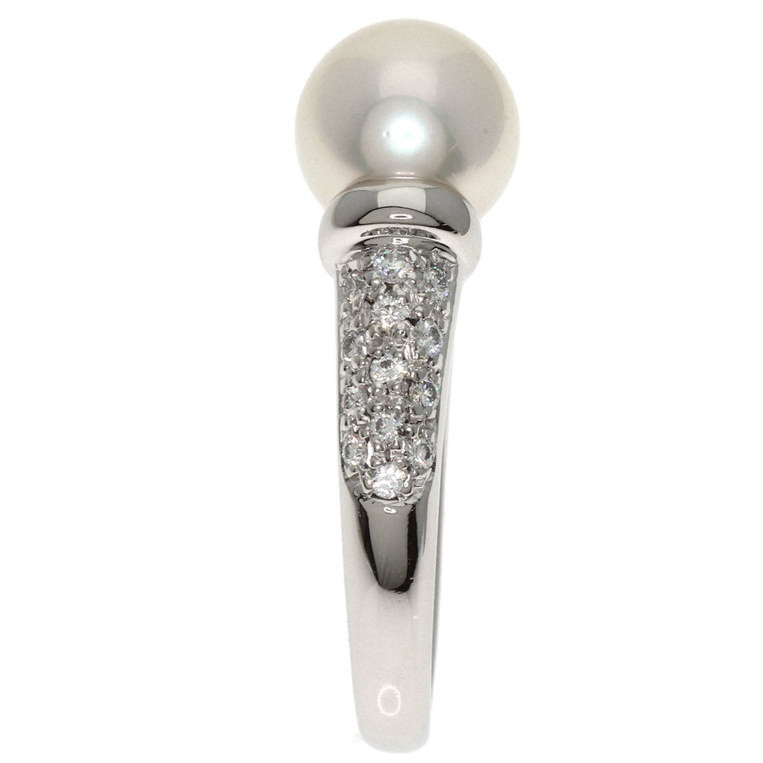 MIKIMOTO Ring PT950 Silver Pearl pearl diamond Women Used Authentic