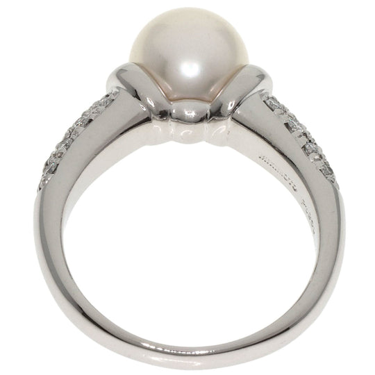 MIKIMOTO Ring PT950 Silver Pearl pearl diamond Women Used Authentic