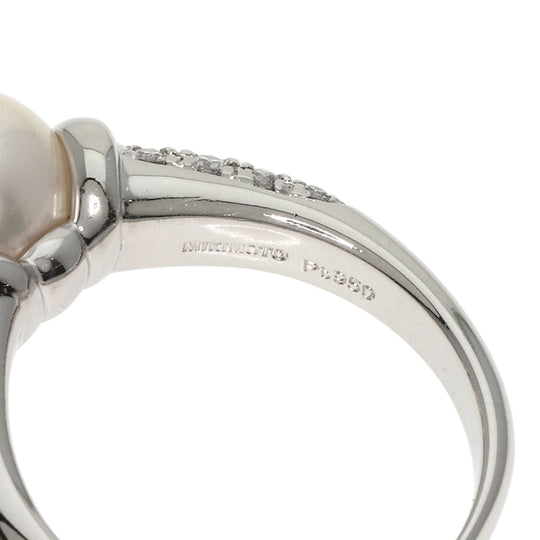 MIKIMOTO Ring PT950 Silver Pearl pearl diamond Women Used Authentic