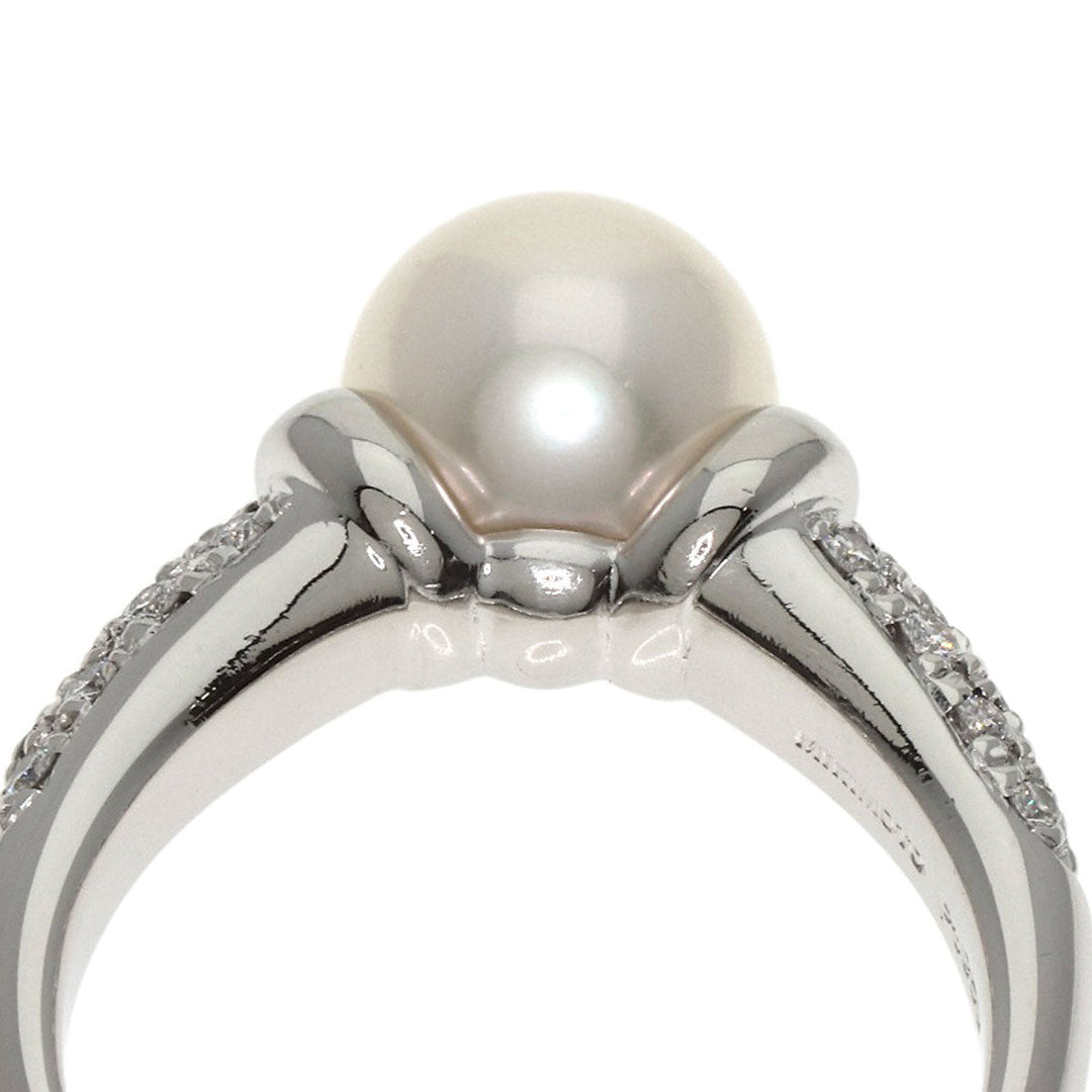 MIKIMOTO Ring PT950 Silver Pearl pearl diamond Women Used Authentic